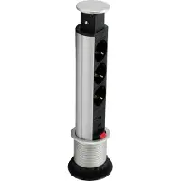 Equip Apparaatnummer 333304, Svislý (waarschijnlijk een merknaam), Aluminium, Zwart, Zilver, 3 stopcontacten, Type F, 1,8 meter