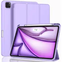 Ntech Tablet Hoes Geschikt voor iPad Air 13 Inch Hoes Paars - Tri-fold Tablet Hoesje Case, iPad Air M4 (2026) iPad M3 (2025) / Air 13 inch (2024) M2 Trifold Stand Smart Case