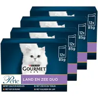 Gourmet 4x Kattenvoer Nat Perle Duo Rund - Kip 12 x 85 gr