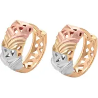 Gaya Oorbellen goud / grijs / rosa