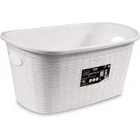 Stefanplast Elegance Wasmand - Wit - Kunststof - 38x58x28cm