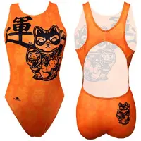 Turbo Wave Lucky Cat Swimsuit Oranje M Vrouw