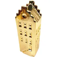 Housevitamin Bloemenvaas- Huis Vaas- Keramiek-Goud- 7,5x6x23 cm