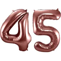 Folat Verjaardag Leeftijd folieballonnen - 45 jaar - rose goud - 86 cm - cijferballon groot