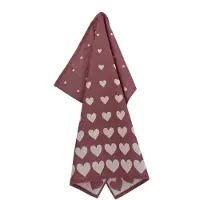 Bunzlau Castle Hearts theedoek 65x65 Burgundy