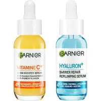 Garnier Vitamine C+* Glow Booster Serum & Hyaluron+ Barrier Repair Replumping Serum - Vermindert Pigmentvlekken & Hydrateert - Bundle - 2 x 30ml