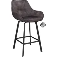WGXL Collection Barstoel Boet - 65 zithoogte - Velvet - Adore - Antraciet -
