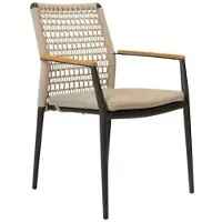 Qopps Tuinstoel Indra - Latte Light - Rope - Stapelbaar -