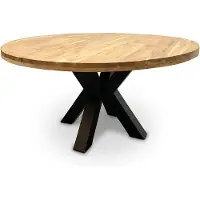 WGXL Collection Eettafel Acaciahout - Rond - Spinpoot - 130 cm -