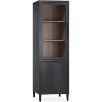 Maxfurn Vitrinekast Gamma - 1-deurs - Lamulux - Old piano - Old teak -