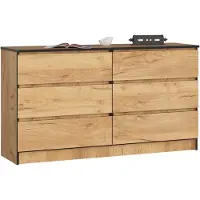 Akord Ladekast K140 met 6 Lades / Furniture Factory / Craft Eik / 138 x 77 x 40 cm