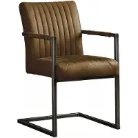 Tower Living Eetkamerstoel Ferro arm - Microvezel - Licht bruin -