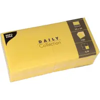 Papstar 150 Servetten DAILY Collection 1/4 vouw 24 cm x 24 cm geel