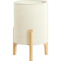 Light & Living Schemerlamp Litto Ø 22cm Houtlook Met Naturel Linnen