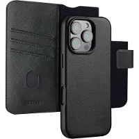 Accezz Leather Bookcase 2-in-1 met MagSafe voor de Apple iPhone 16 Pro Max - Onyx Black