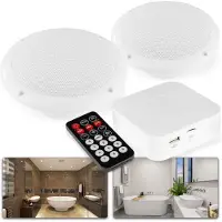 Power Dynamics Badkamer speakers - BT20 versterker met Bluetooth en 2 inbouw speakers