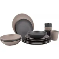 Bo Camp - Urban Outdoor - Servies - Folkestone - 16 Stuks - Beige/Grijs