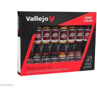 Vallejo Hobbyverf Acrylverf - 72189 Leder en Metaal Kleuren voor Fantasy and Wargames - Game Color - Acryl Set - 16x Verf set - 16x 18 ml