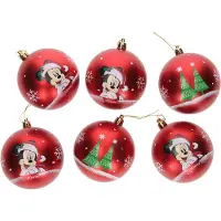 Safta Kerstballen Mickey Mouse 8 Cm Rood 6 Stuks