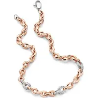 Orphelia Dames 925 Sterling Zilveren Ketting - Roze ZK-7160