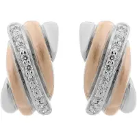 Orphelia 'Joline' Dames 925 Sterling Zilveren Oorbellen - Zilver/Roze ZO-7118