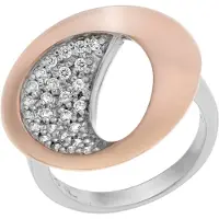 Orphelia Dames 925 Sterling Zilveren Ring - Zilver/Roze ZR-3907