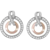 Orphelia 'Azalea' Dames 925 Sterling Zilveren Oorbellen - Zilver/Roze ZO-7095/1