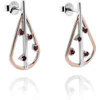 Orphelia 'Sacha' Dames 925 Sterling Zilveren Dangle Oorbellen - Zilver/Roze ZO-7496