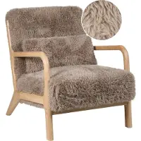 Beliani SKOVDE - Fauteuil - Taupe - Kunstbont