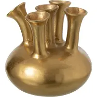 J-Line vaas Tulp - aluminium - goud