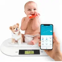 Silvergear Slimme Baby Weegschaal XL met App - 0.01 KG - Dierenweegschaal tot 20KG - Digitaal - Antislip - Baby Spullen - Babyshower -
