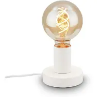 Briloner Teepu - Industriële Tafellamp - retro bedlamp - metaal - E27 fitting - Ø10 cm - wit