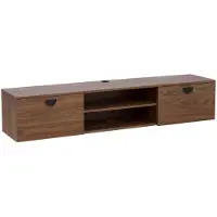Oviala - 160 cm industriële wand-tv-kast van donker hout - Jessy
