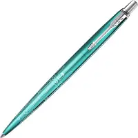 Parker Jotter balpen | Special Edition | Miami Turquoise met verchroomd detail | Medium penpunt | Blauwe inkt | Geschenkverpakking