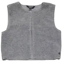 Quapi gilet grijs melange rib gebreid Meisjes Stretchkatoen Ronde hals - maat 86