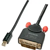 Lindy 41953 DisplayPort-kabel Mini-displayport / DVI Adapterkabel Mini DisplayPort-stekker, DVI-D 18+1-polige stekker 3.00 m Zwart