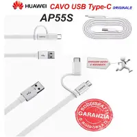 Huawei Micro Usb naar Usb A Kabel met Usb C Connector Wit 1,5m