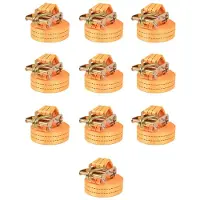 vidaXL Sangle d’arrimage à cliquet 10 pcs 1 tonne 6 m x 38 mm Orange142661