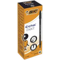 BIC Cristal Exact Balpen Zwart 0,28 mm Extra Fijn Balpen 20 Stuks