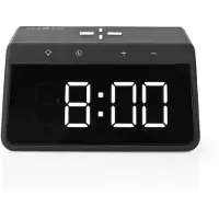 Nedis wekker met nachtlamp en draadloze Qi lader | 15W | zwart