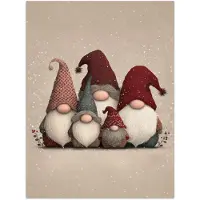 PosterMonkey Poster 30x40 cm - Kabouters - Kerst - Sneeuw - Puntmutsen - Posters - Kamer decoratie - Wanddecoratie woonkamer - Muurdecoratie slaapkamer - Kerstversiering - Kerstdecoratie voor binnen - Kerstmis