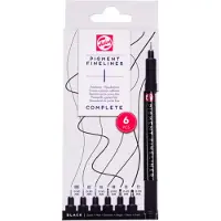 Talens Pigment Fineliner Set Compleet, 6 stuks