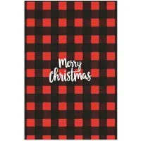 PosterMonkey Poster 120x180 cm - Geruit - Rood - Tekst - Christmas - Posters - Kamer decoratie - Wanddecoratie woonkamer - Muurdecoratie slaapkamer XXL