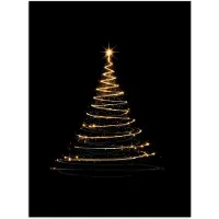PosterMonkey Poster 30x40 cm - Magisch - Kerstboom - Lichtspiralen - Zwart - Posters - Kamer decoratie - Wanddecoratie woonkamer - Muurdecoratie slaapkamer - Kerstversiering - Kerstdecoratie voor binnen - Kerstmis