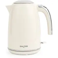Salter Retro Cream 1.7L Waterkoker - 2.2 kW Kan Waterkoker, 360° Basis, Verwijderbaar Kalkfilter, Draadloos, Waterniveauvenster, Droogkookbeveiliging & Automatische Uitschakeling