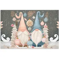 PosterMonkey Poster 60x40 cm - Kerst - Gnomen - Pastel - Posters - Kamer decoratie - Wanddecoratie woonkamer - Muurdecoratie slaapkamer - Kerstversiering - Kerstdecoratie voor binnen - Kerstmis