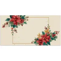 PosterMonkey Poster 80x40 cm - Kerst - Poinsettia - Omlijsting - Kleurrijk - Posters - Kamer decoratie - Wanddecoratie woonkamer - Muurdecoratie slaapkamer - Kerstversiering - Kerstdecoratie voor binnen - Kerstmis
