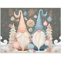 PosterMonkey Poster 120x90 cm - Kerst - Gnomen - Pastel - Posters - Kamer decoratie - Wanddecoratie woonkamer - Muurdecoratie slaapkamer - Kerstversiering - Kerstdecoratie voor binnen - Kerstmis
