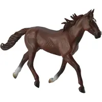 Collecta Volledig aangekleed paard, ras: Standardbred, type: Pacer, kleur: kastanjebruin