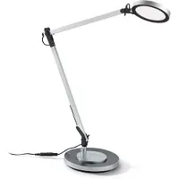 Ideal Lux LED-bureaulamp Futura, dimbaar, alu / grijs / zink, Werkkamer / Kantoor, Aluminium, LED bureaulamp